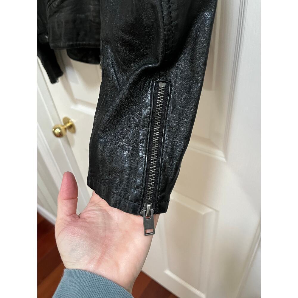 Mauritius Black Leather Jacket Medium Slim Fit NWT - Picture 7 of 13